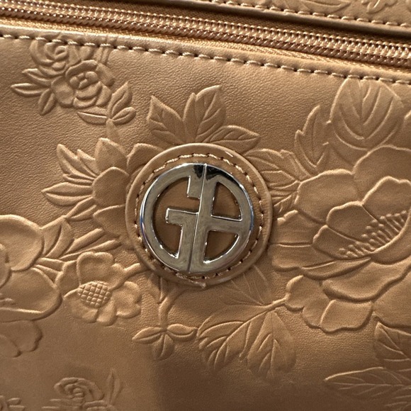 Giani Bernini Pebble Crossbody Bag Tan Tripple Zip Multi Pocket Adjustable Purse - Picture 3 of 11